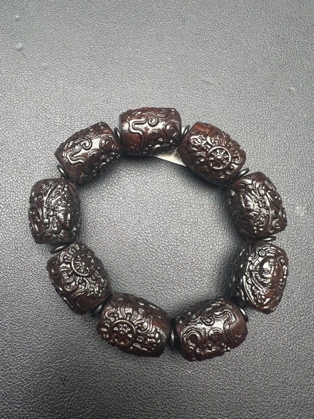 链接4号木制手串达拉干树心虫漏