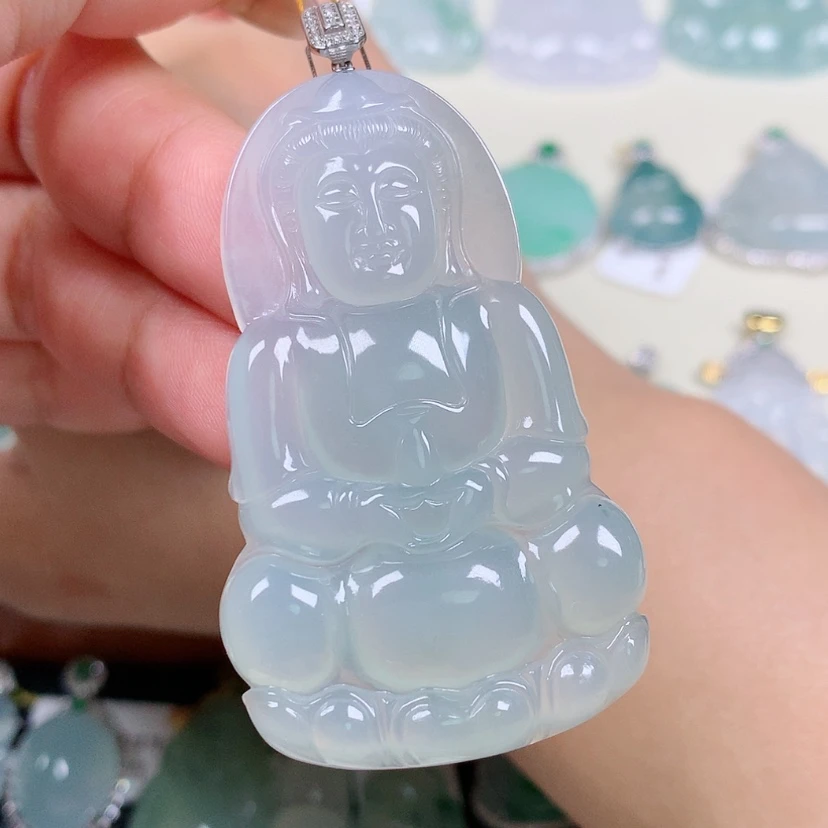 【闪购商品】翡翠18K金镶嵌颈饰观音