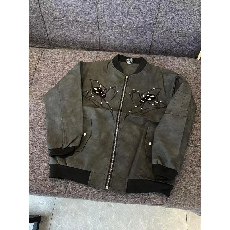 F12 蜘蛛牛仔外套宽松