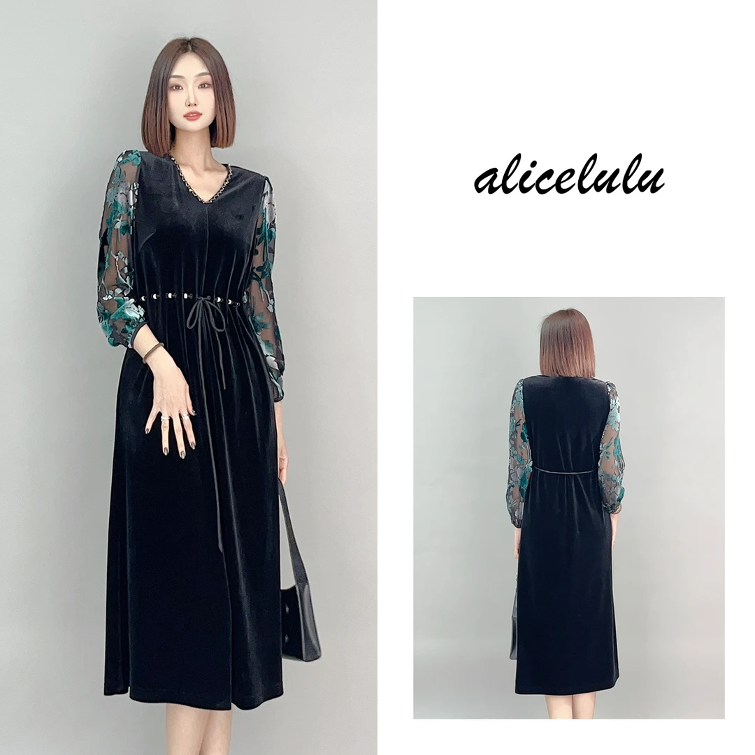 6[alicelulu]“自带花香”连衣裙植绒烧花S2141160L