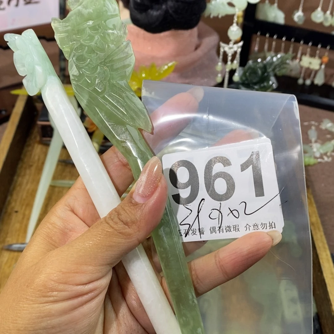 蛇纹石玉发饰未镶嵌A****）