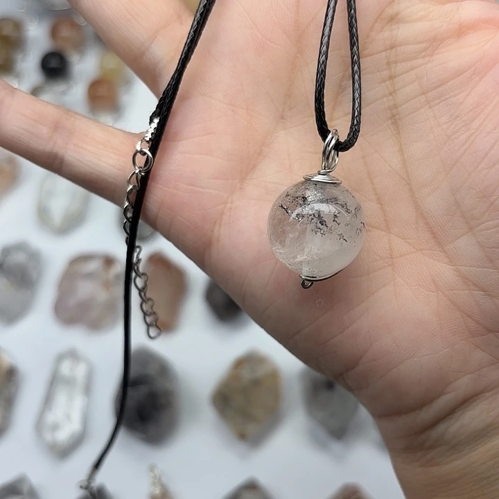 未镶嵌水晶颈饰17mm+闪灵钻圆珠项链