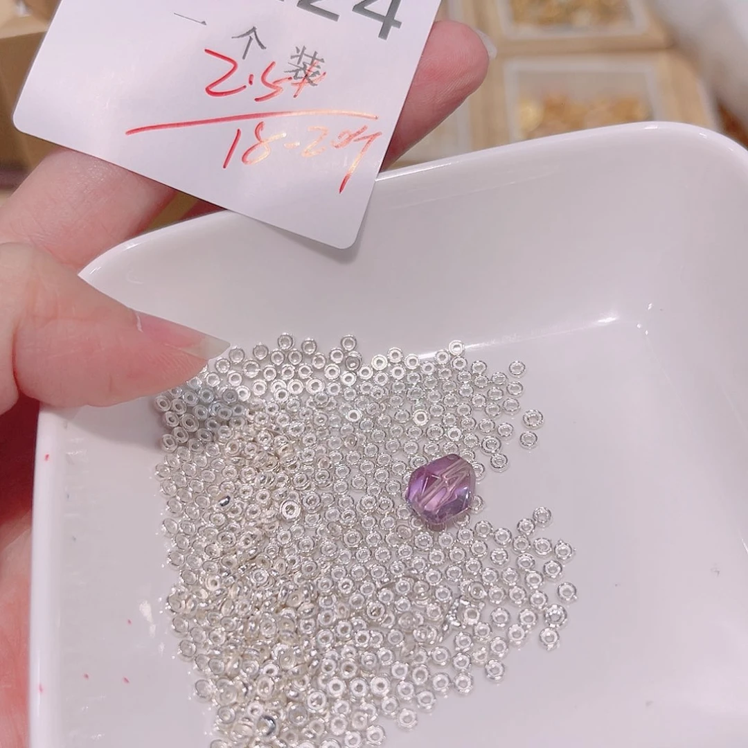 水晶珠宝半成品银S925镶嵌124 。