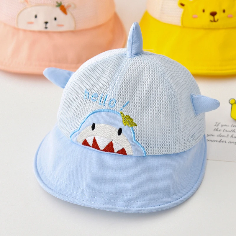 宝宝帽子夏季网款婴儿大檐鸭舌帽男童女宝遮阳帽儿童户外防晒帽潮