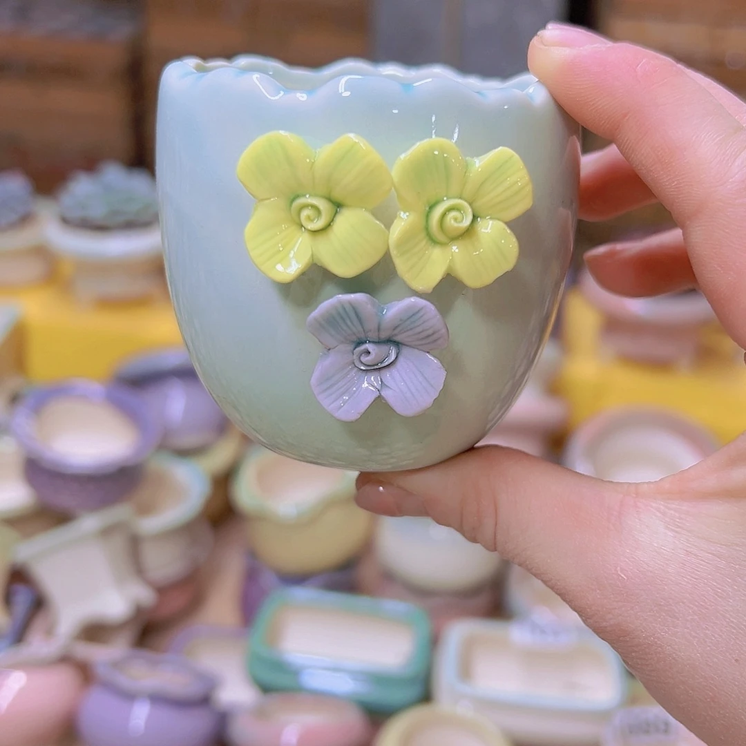 红陶陶瓷花盆当场满12包邮