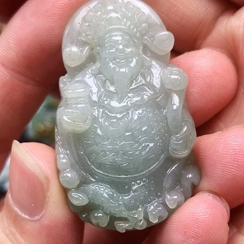 翡翠未镶嵌颈饰翡翠财神爷