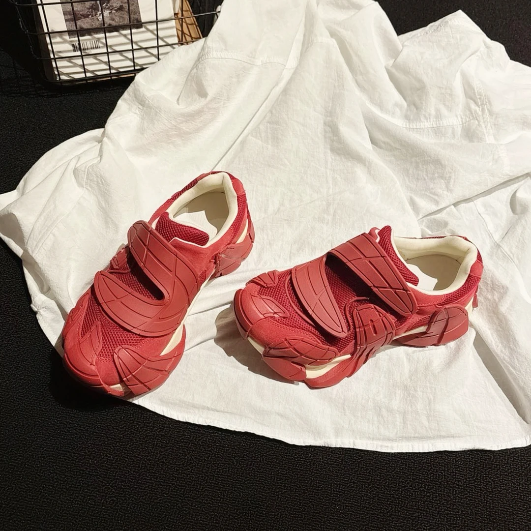 八爪鱼~魔术贴厚底增高老爹鞋女2025秋新款超火休闲鞋ins运动女鞋