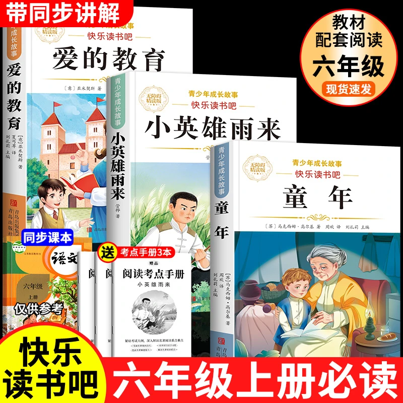 六年级上册必读课外书籍童年爱的教育小英雄雨来快乐读书吧必读物