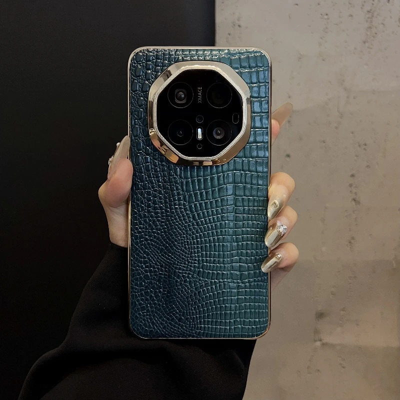适用华为mate70RS手机壳翡翠绿小鳄鱼纹高级感新款情侣60p+保护套