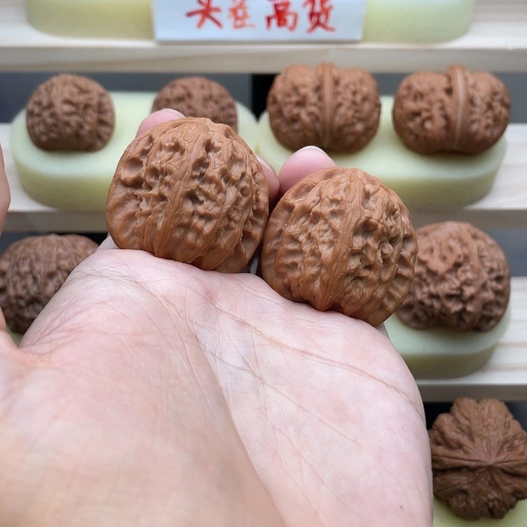 吊坠文玩核桃37全品白狮子边肚同尺