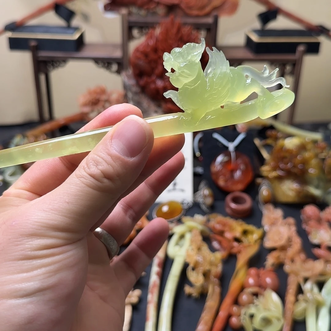 蛇纹石玉未镶嵌发饰