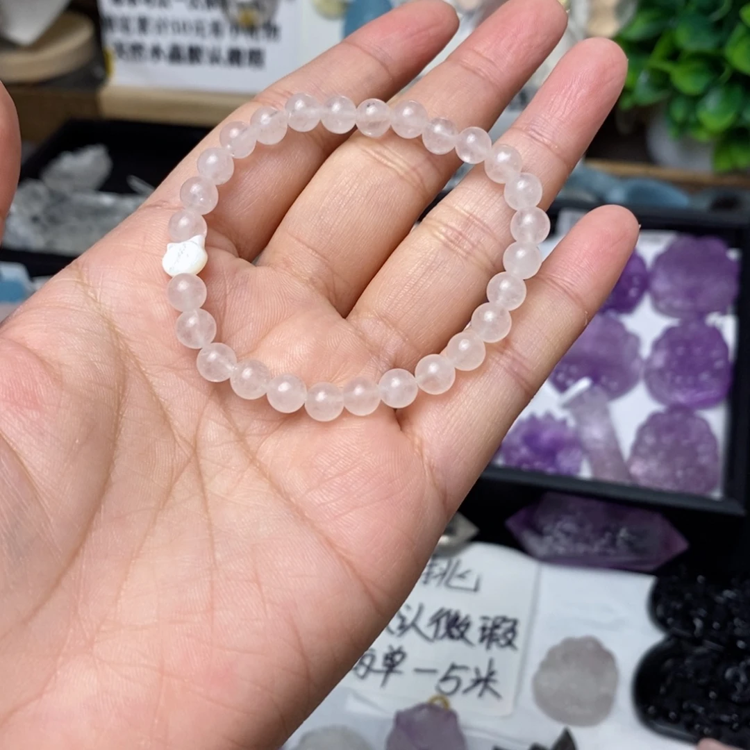 颈饰未镶嵌水晶猫头粉串