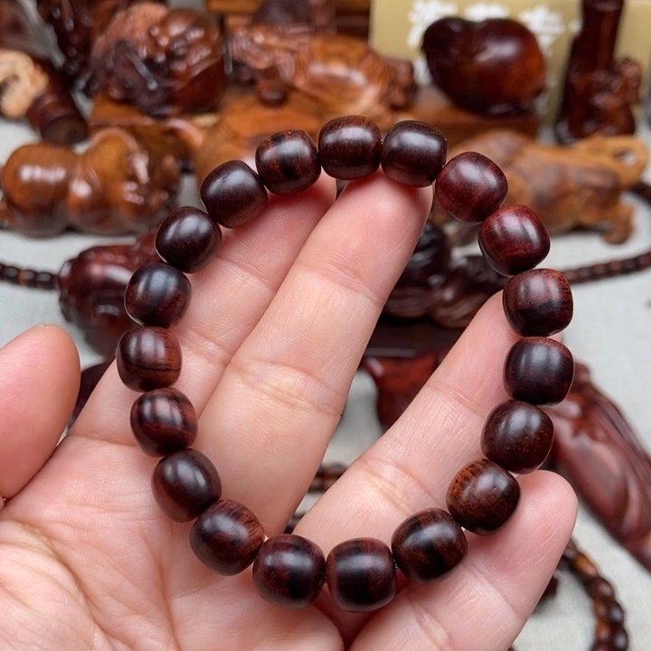 黄花梨/降香黄檀把件19颗1.0紫油梨老型珠