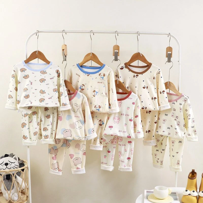 秋裤男童睡衣秋衣新款童装家居服儿童套装德绒女童保暖内衣