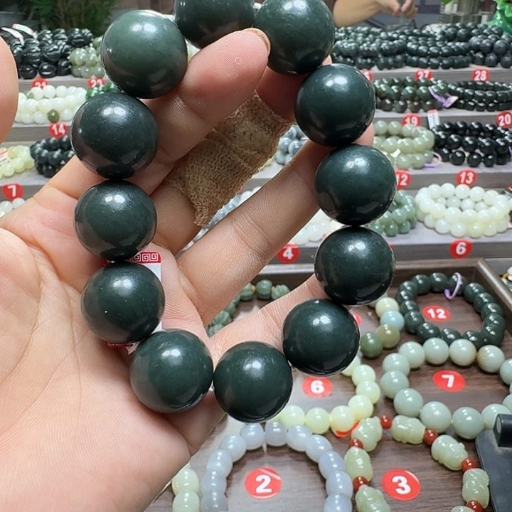 未镶嵌手链和田玉新疆沙枣青卡20