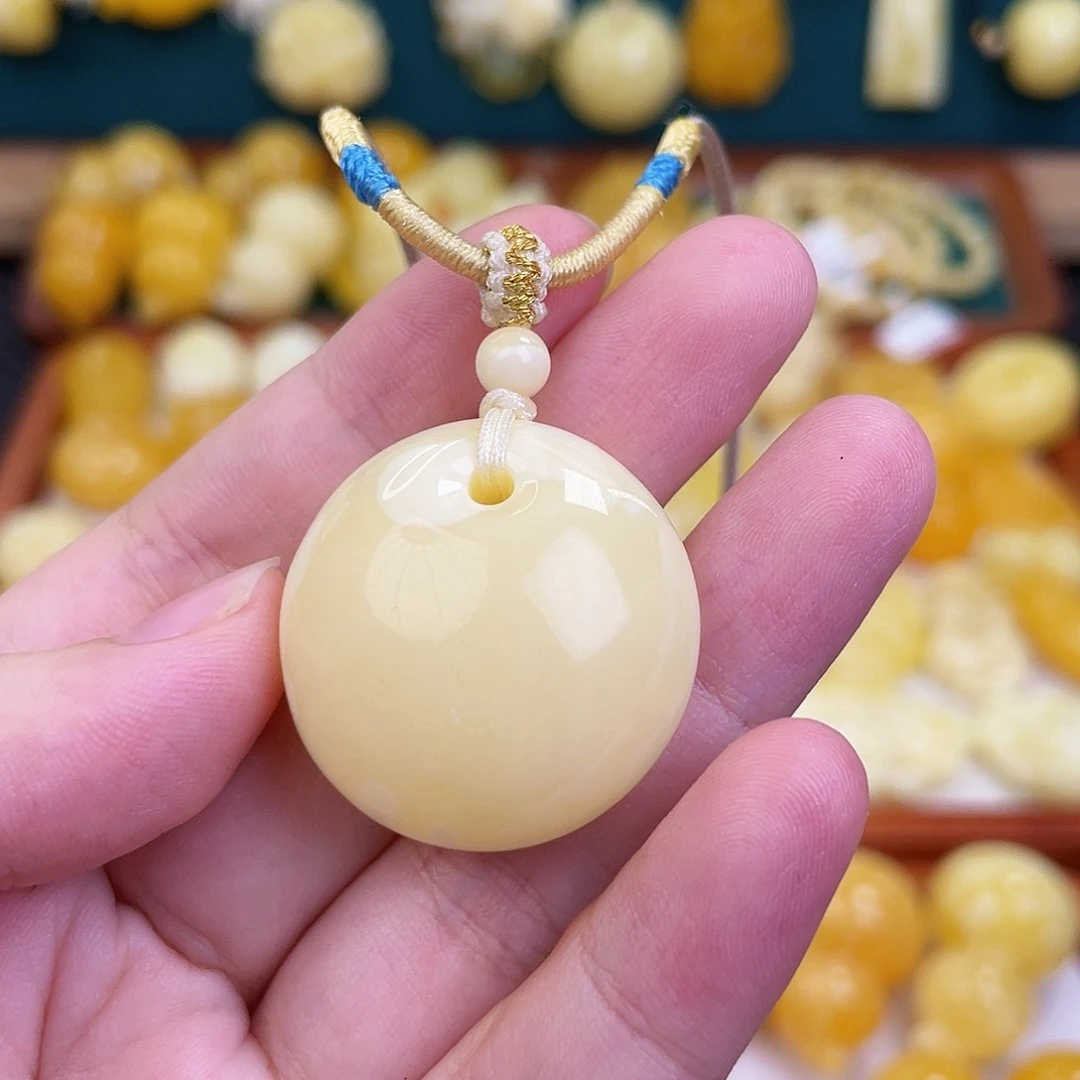 蜜蜡未镶嵌毛衣链蜜蜡