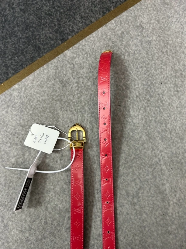 95新 LouisVuitton/路易威登 lv路易威登红色印花腰带95新