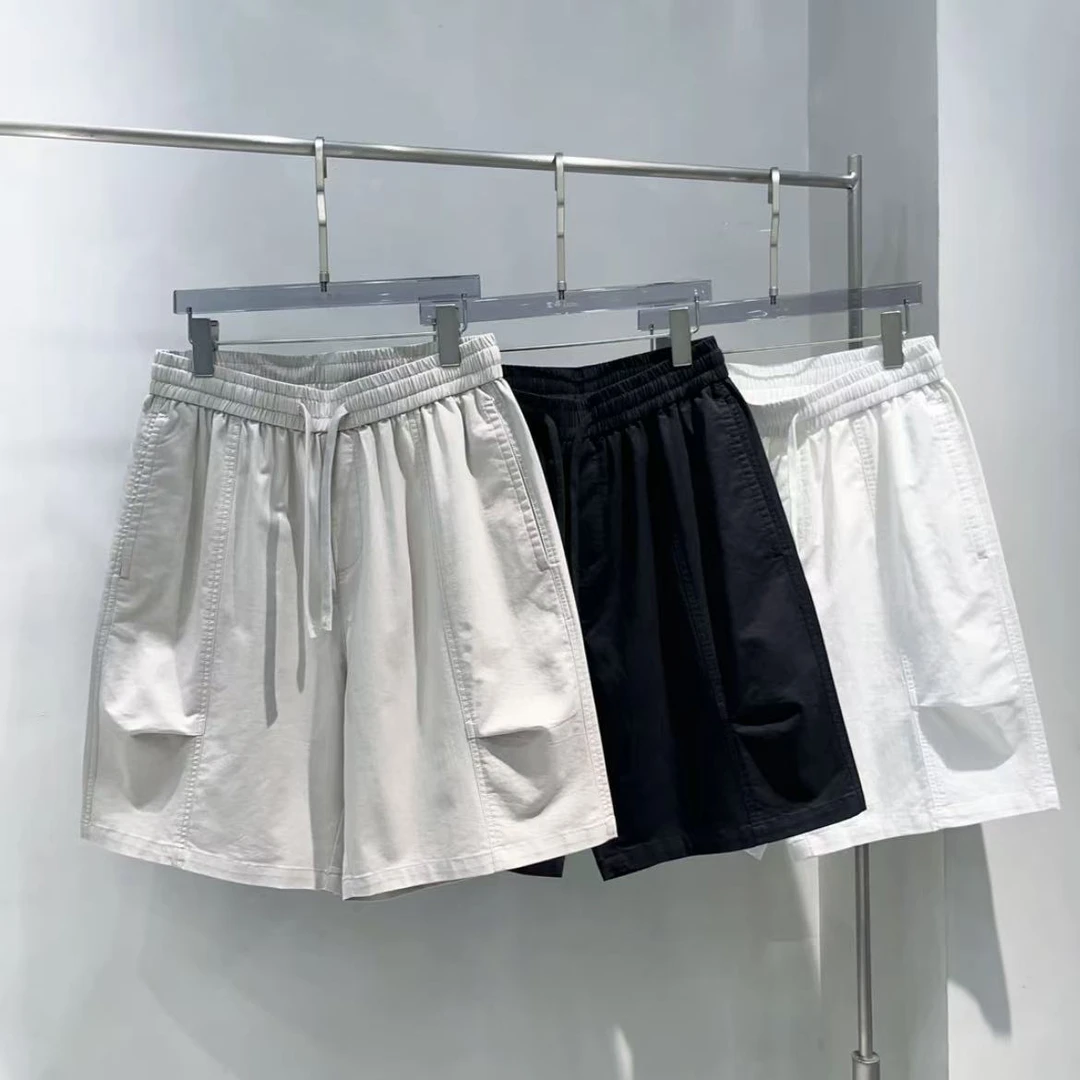 【赢家】夏季高品质棉感水洗立体剪裁松紧腰百搭短裤6038