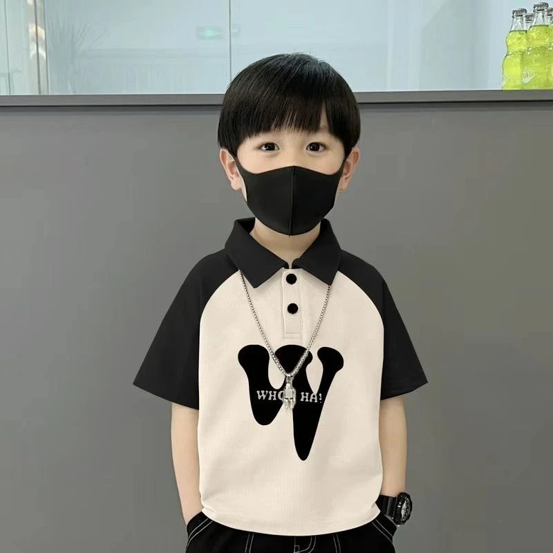 儿童t恤男童翻领polo衫2025夏季新款中大童纯棉帅气童装短袖衣服8