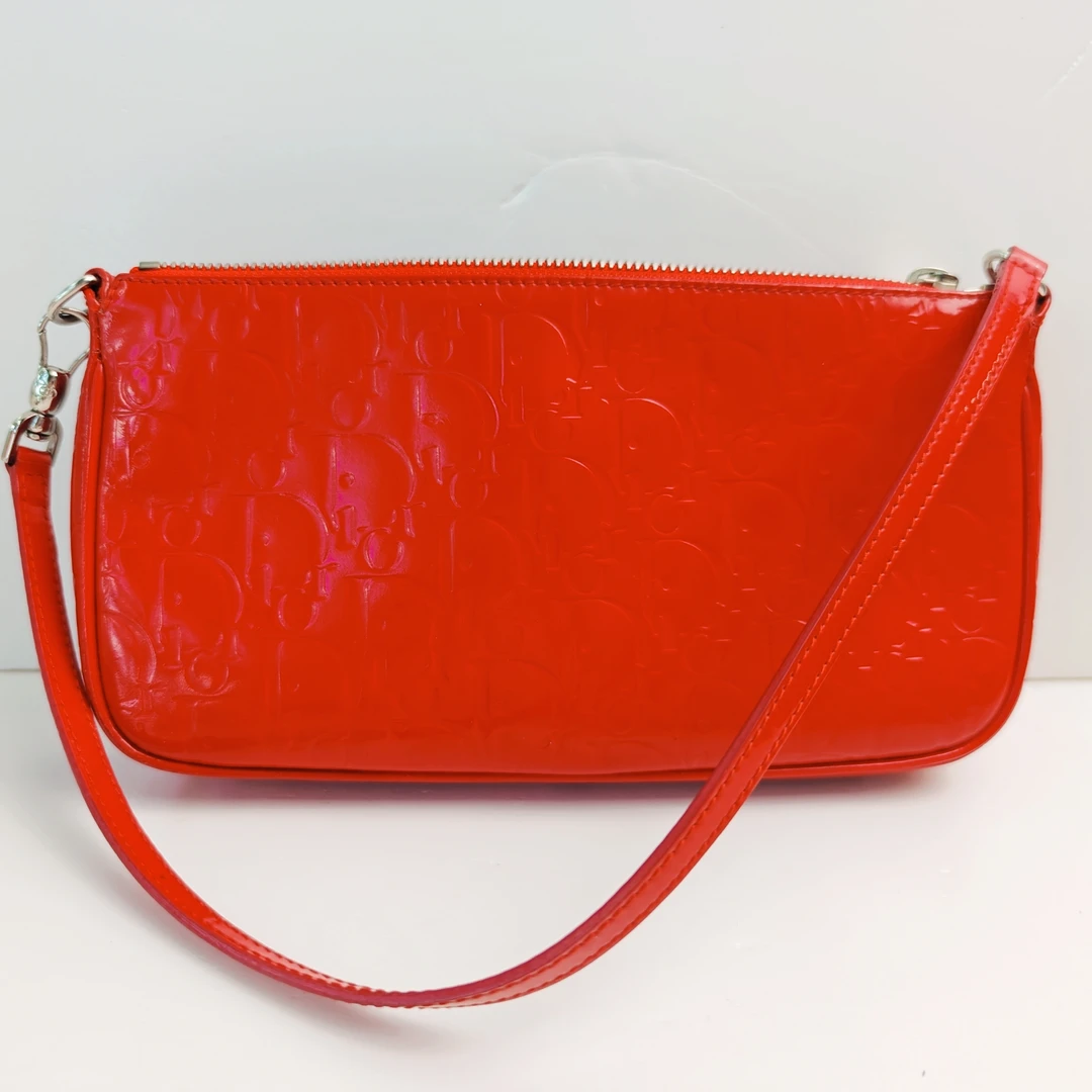 95新 DIOR/迪奥 迪奥红色麻将单肩腋下包