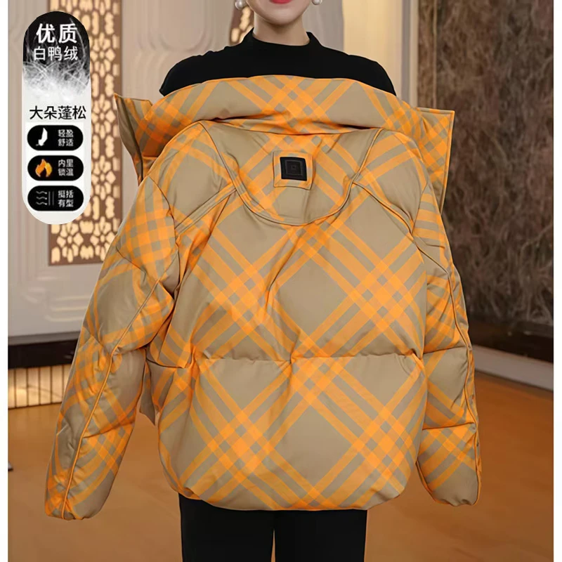 白鸭绒羽绒服女短款2025冬季新款休闲气质韩版宽松爆款面包服外套