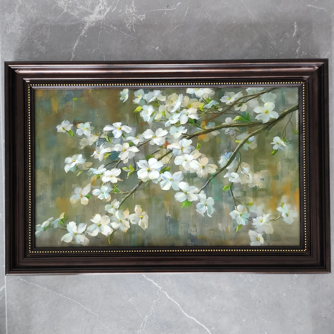 201中式植物花卉装饰画适用于美式客厅餐厅玄关背景
