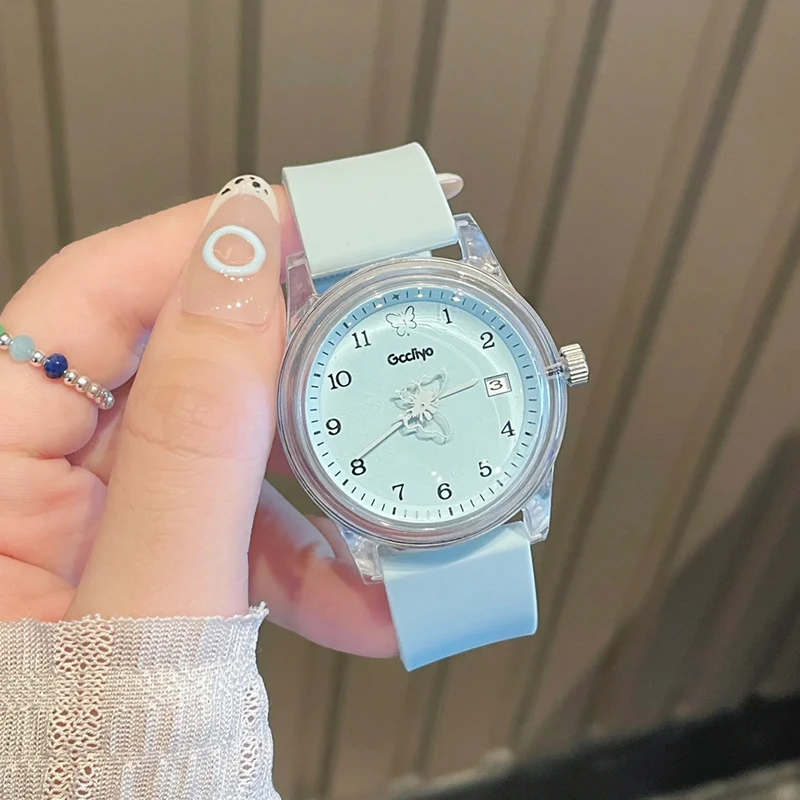 果冻蝴蝶网红新款手表女款初高中学生专用闺蜜生日礼物送女生2368