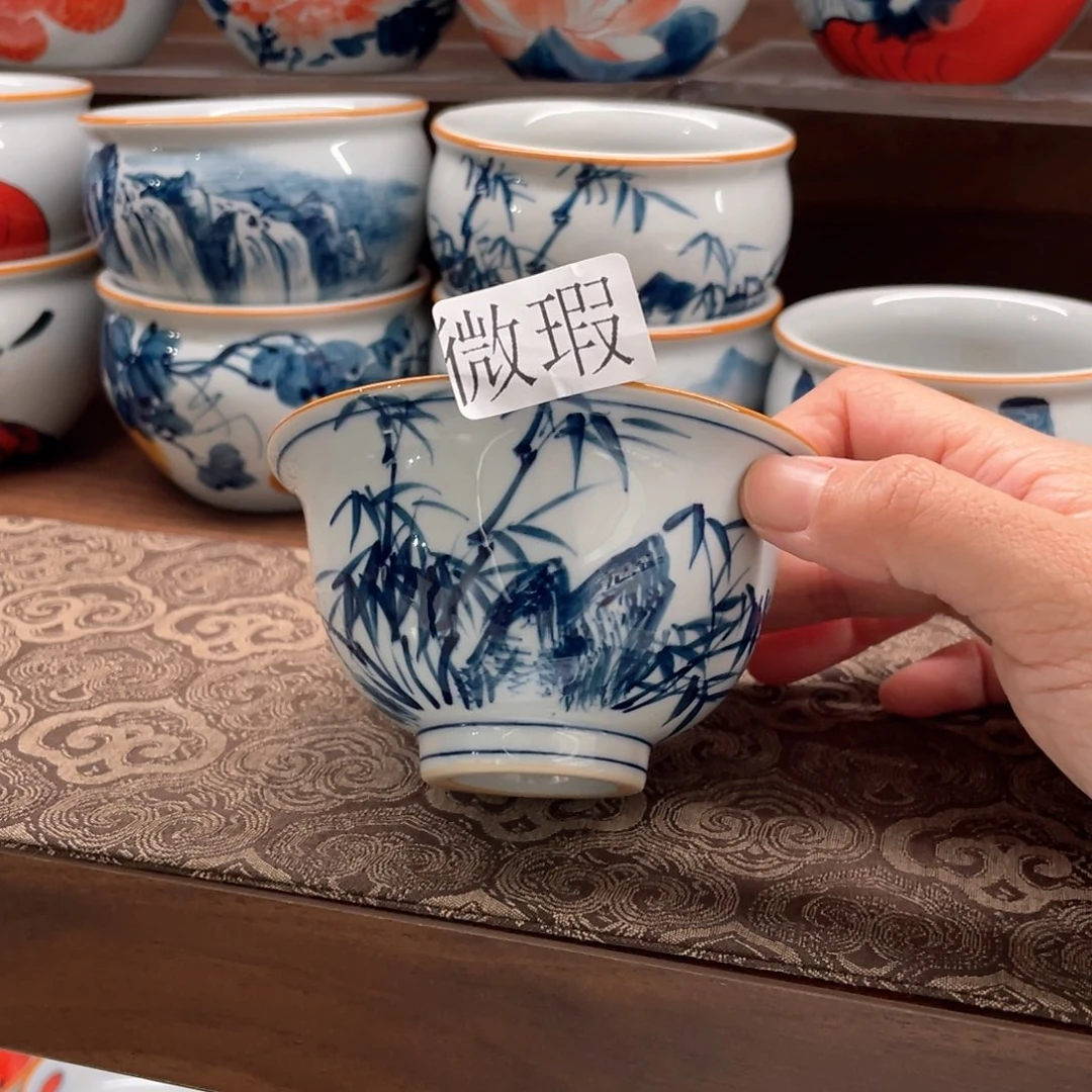 釉下彩纯手绘微瑕咯