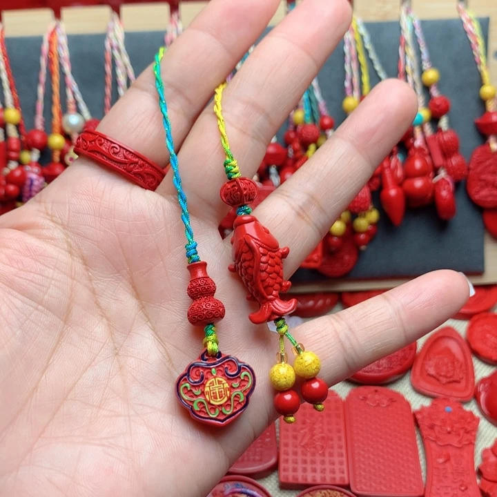 天然辰砂工艺品朱砂手机坠