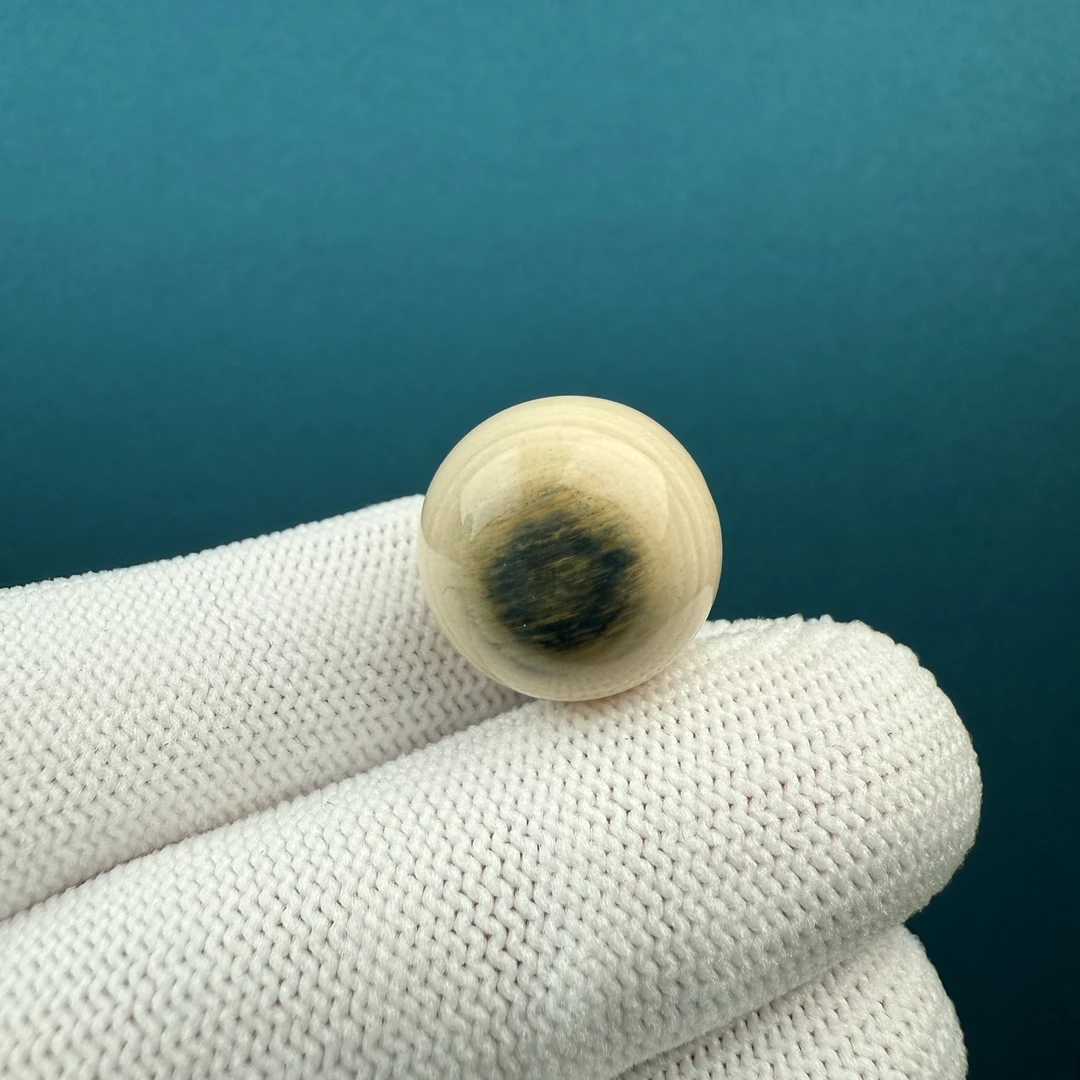 K23-92天然猛犸牙蓝眼单珠16mm支持鉴定假一罚四