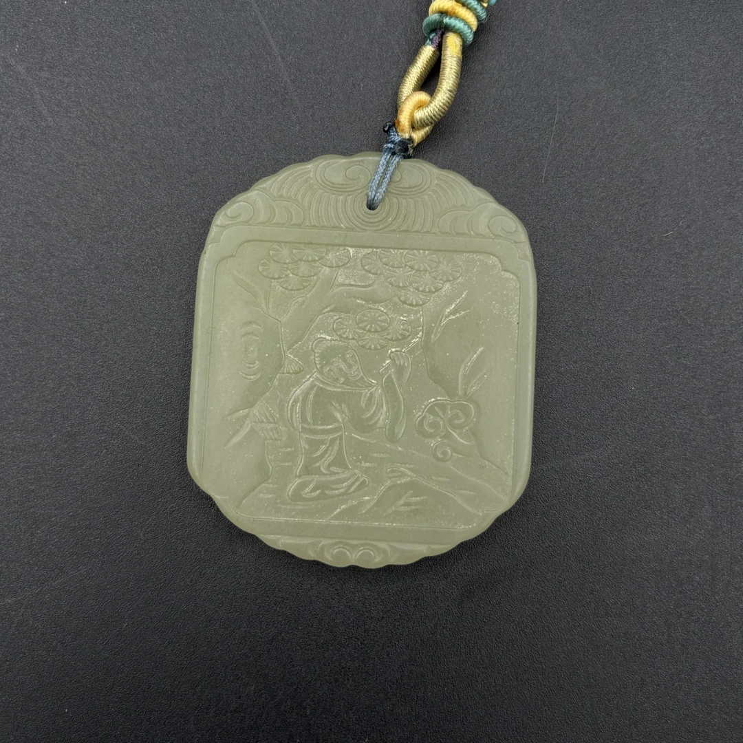 《闪购商品》精品和田玉子冈  松下老人