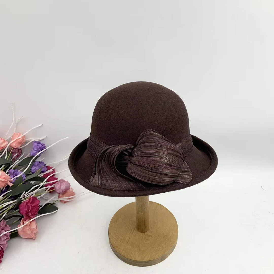 秋冬新款时尚高定百搭花型翘沿帽