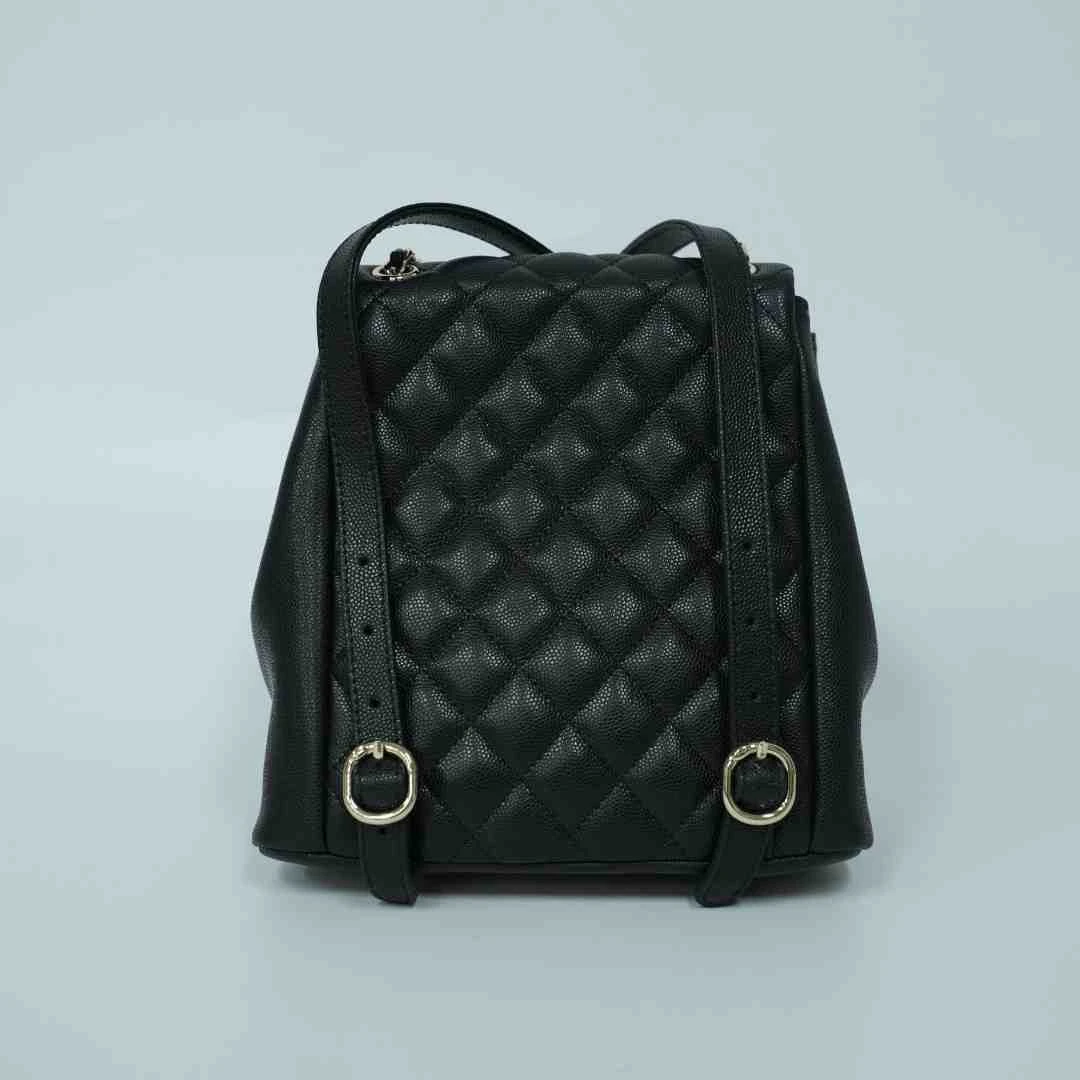 YUSHA/高档大号黑色鱼子酱双肩包-62036