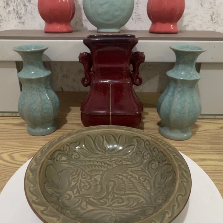 瓷片手工制作陶瓷摆件