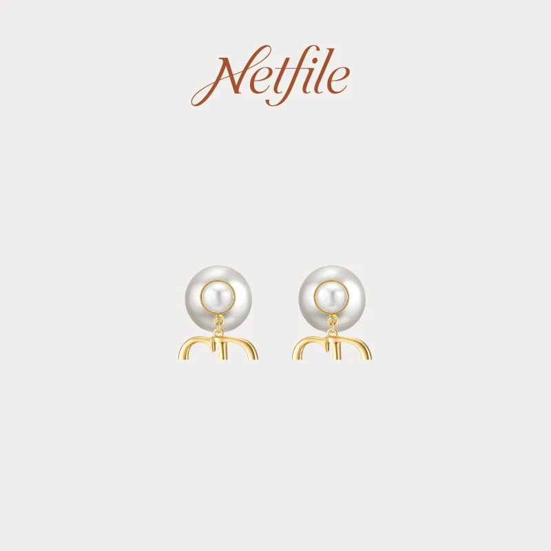 合金仿珍珠耳饰 Netfile【新CD耳环】NF508R012
