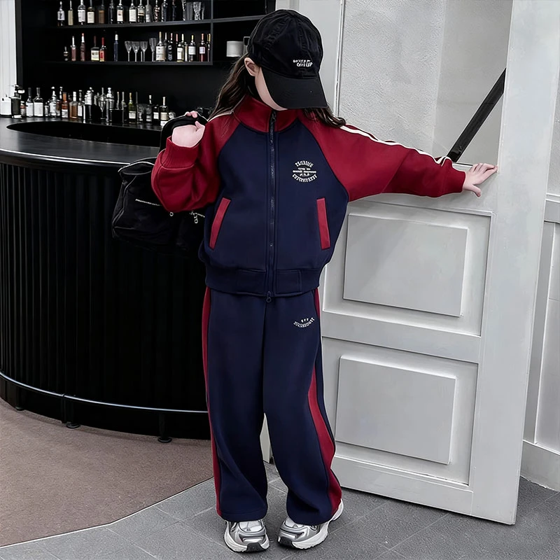 女童潮酷炸街套装春秋季洋气时髦儿童开衫卫衣运动裤子童装两件套