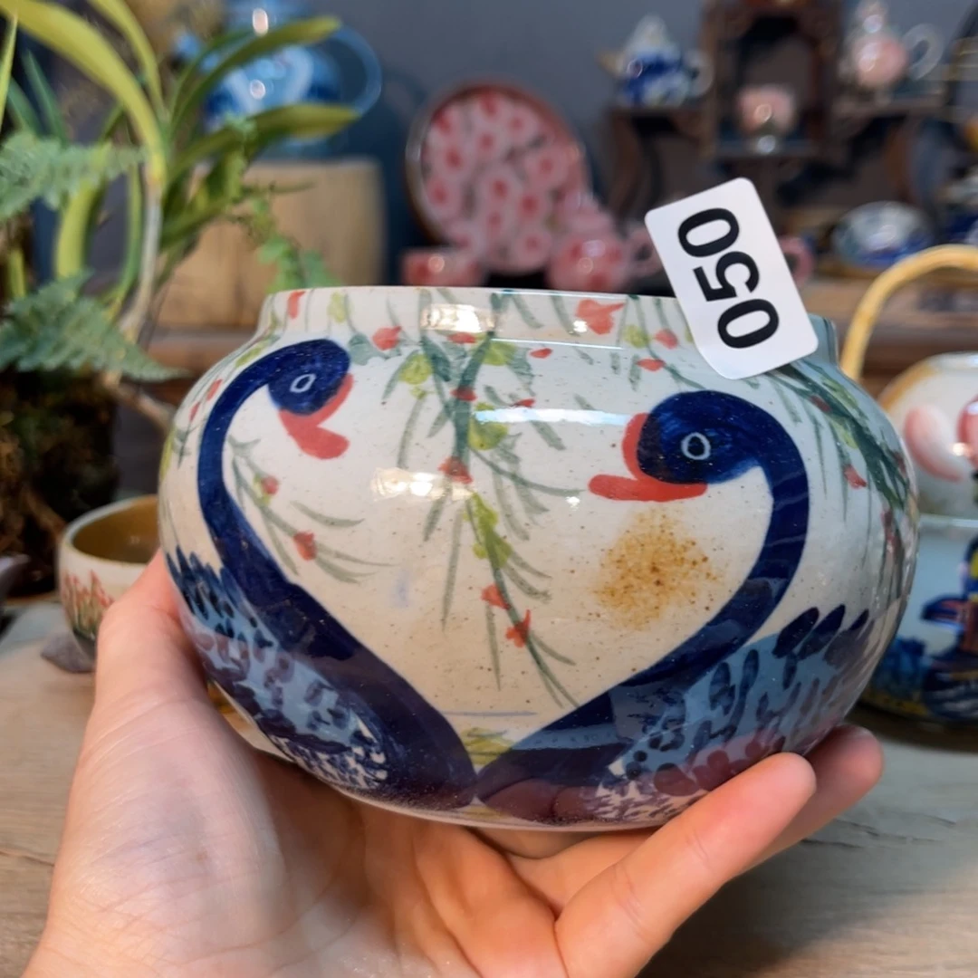 壶素浅陶瓷手工手绘