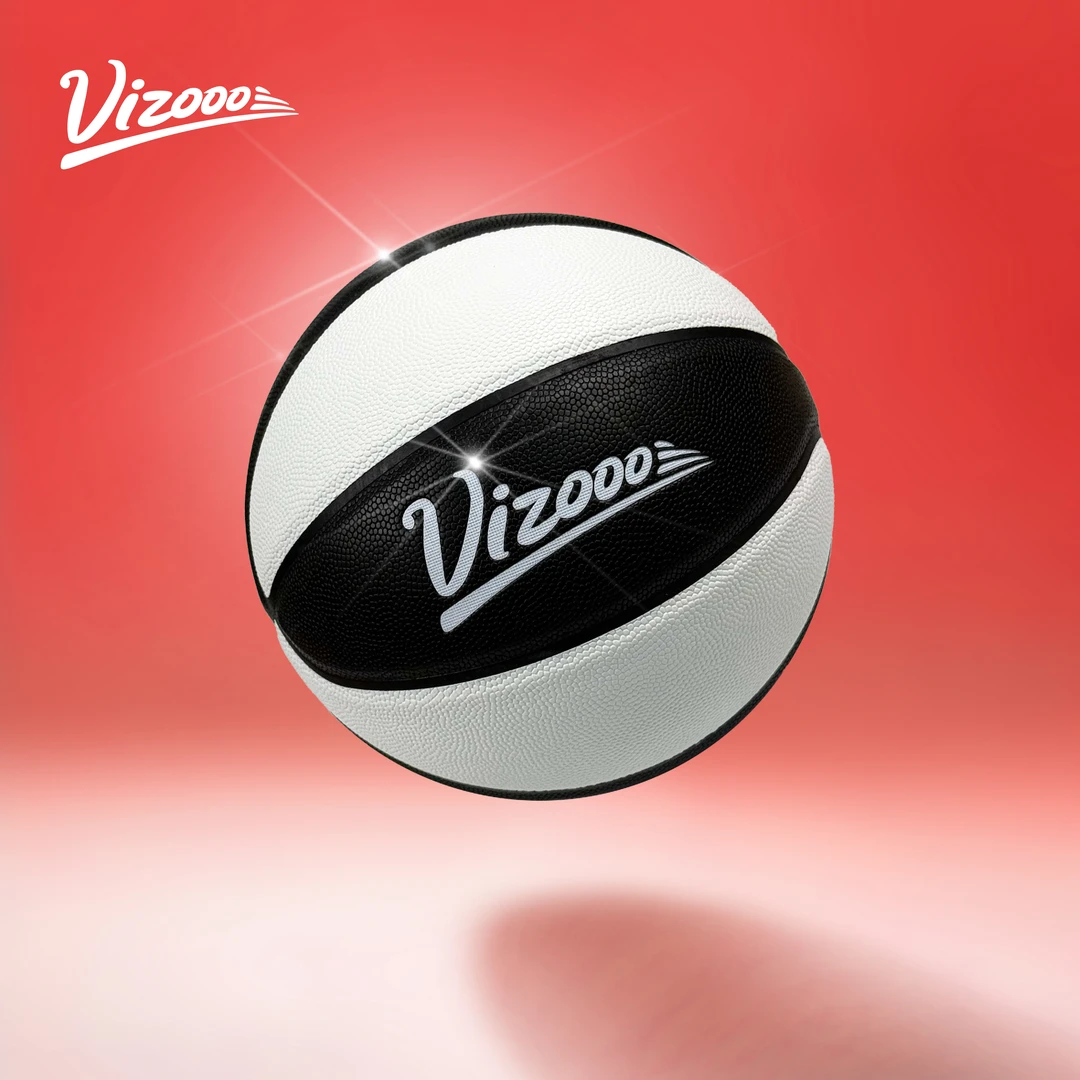 Vizooo太极黑白熊7号篮球PU训练比赛室内外水泥地耐磨防滑篮球