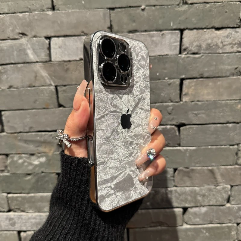 绒布款电镀边适用苹果17promax手机壳高级感iPhone15带镜头膜14硬