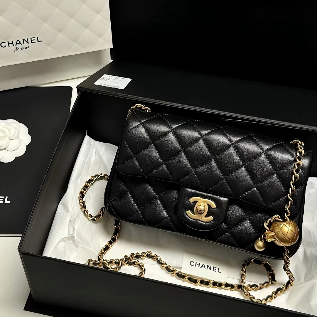 未使用 Chanel/香奈儿 4327|香奈儿黑金新款芯片黑色金球cf大迷你