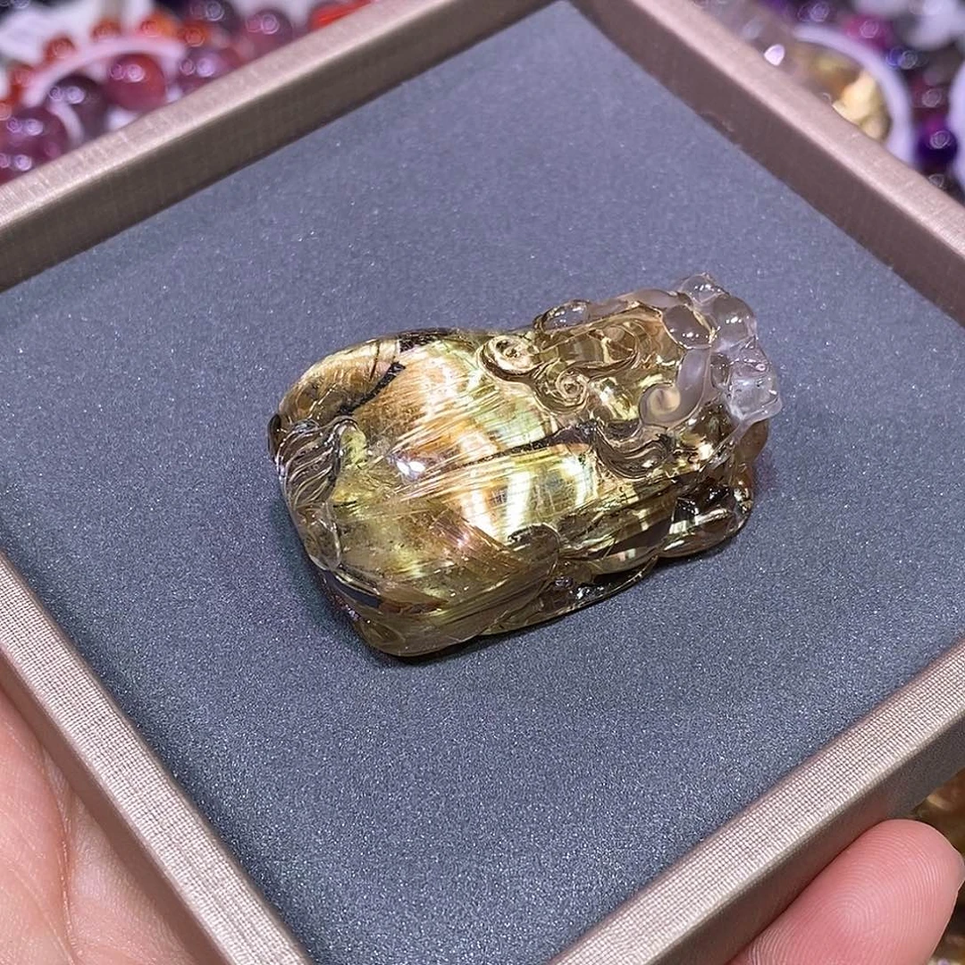 未镶嵌大型摆件（非配饰）水晶金钛晶貔貅