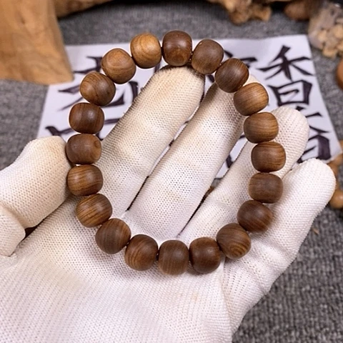 檀香木手串/手链老山檀香黑肉老料10/11老型珠沉水