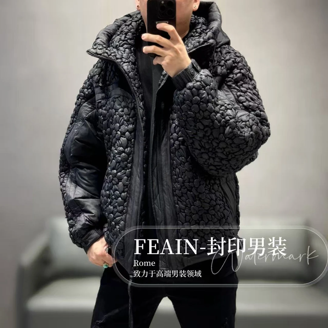 【鹅绒太阳花】高端潮牌全手工立体太阳花设计元素男士鹅绒服23937