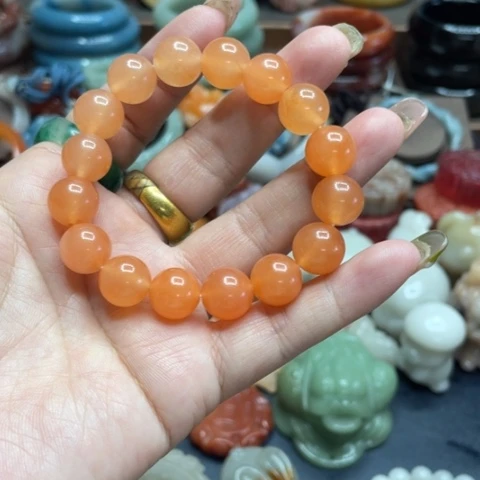 合金石英质玉（黄龙玉）手链