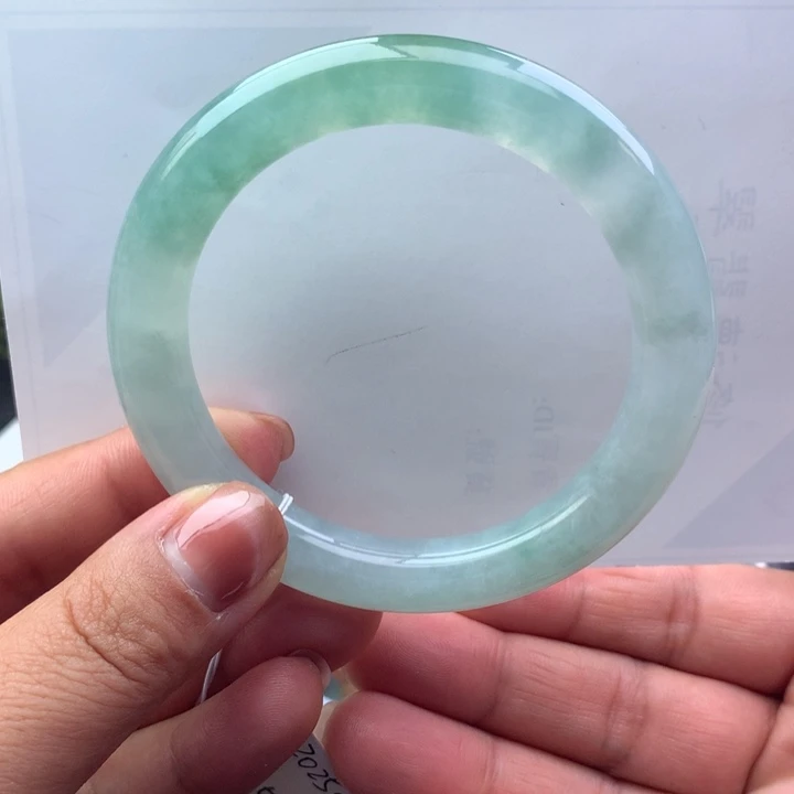 翡翠未镶嵌手镯天然翡翠圆条手镯