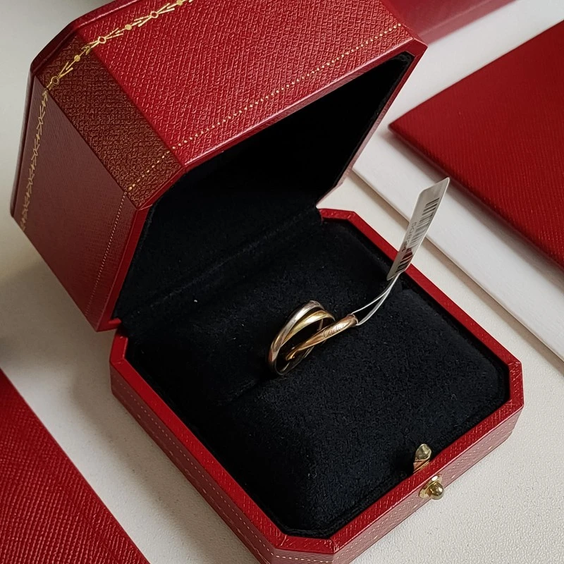 95新 Cartier/卡地亚 Azul-23年18k金trinity三环戒指48码50824