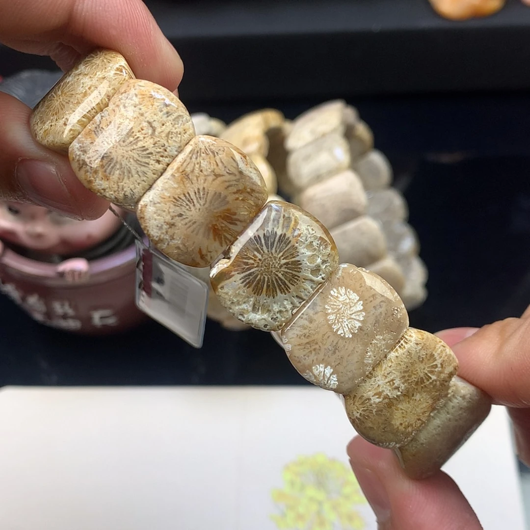 【闪购商品】颈饰未镶嵌硅化珊瑚（珊瑚玉）4号大花➕皮花