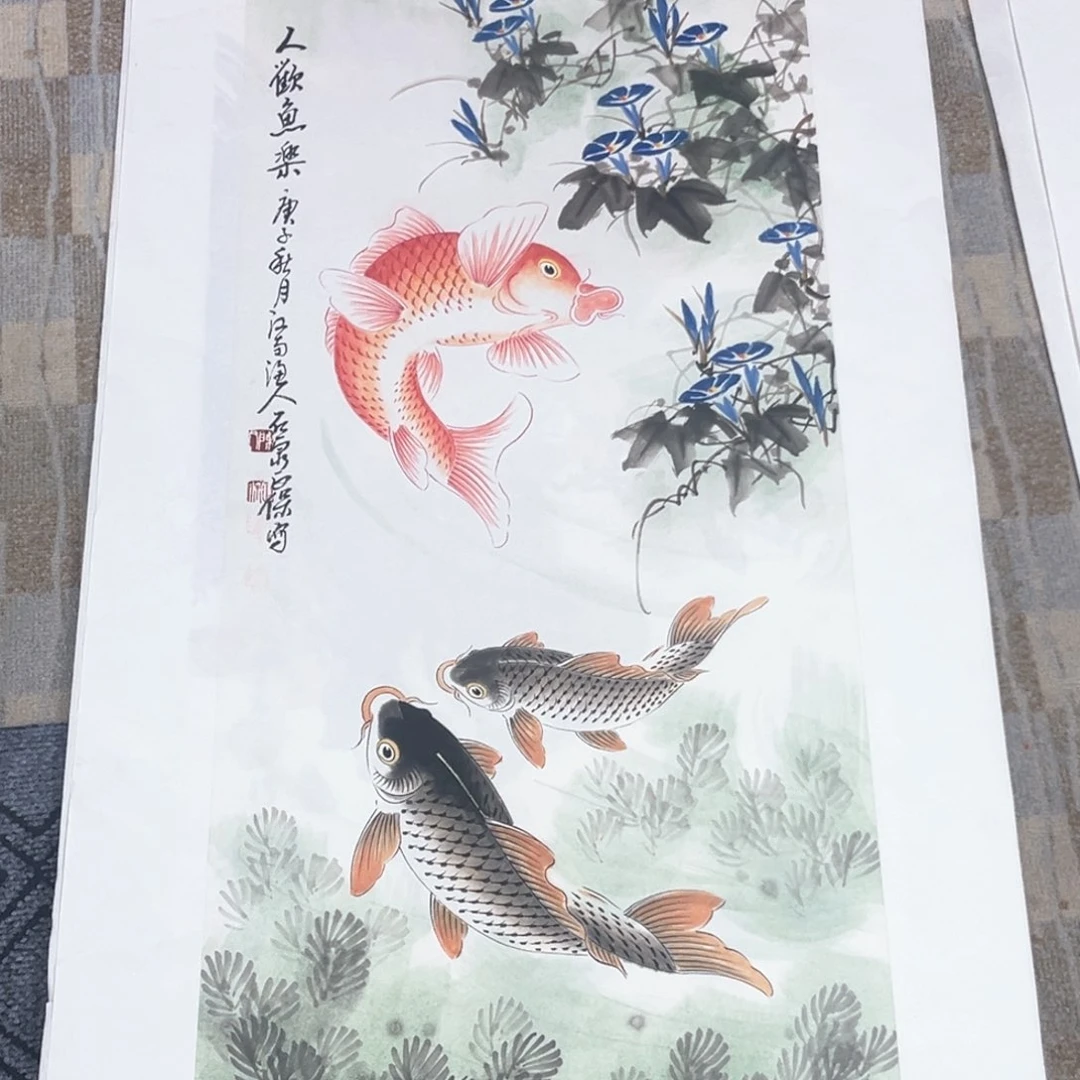 新***藏国画三尺花鸟作品