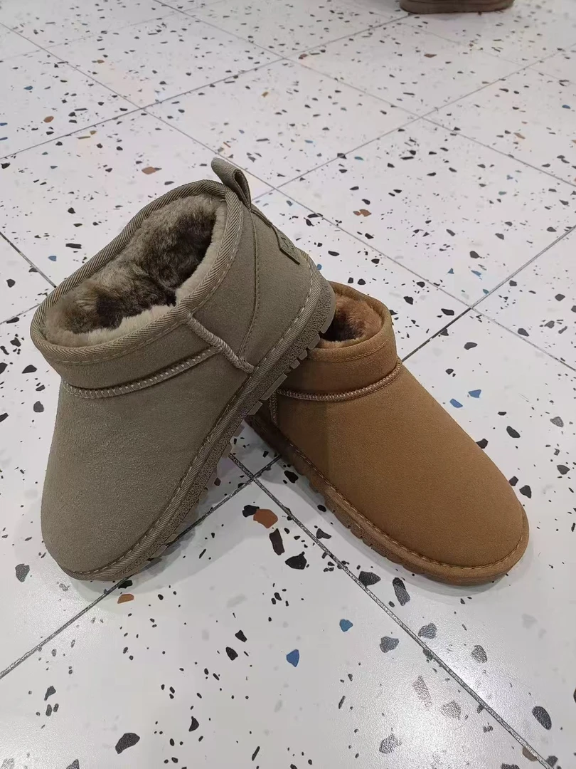 【华小姐】【男士】冬季新款时尚潮流圆头平底加毛雪地棉靴18-7