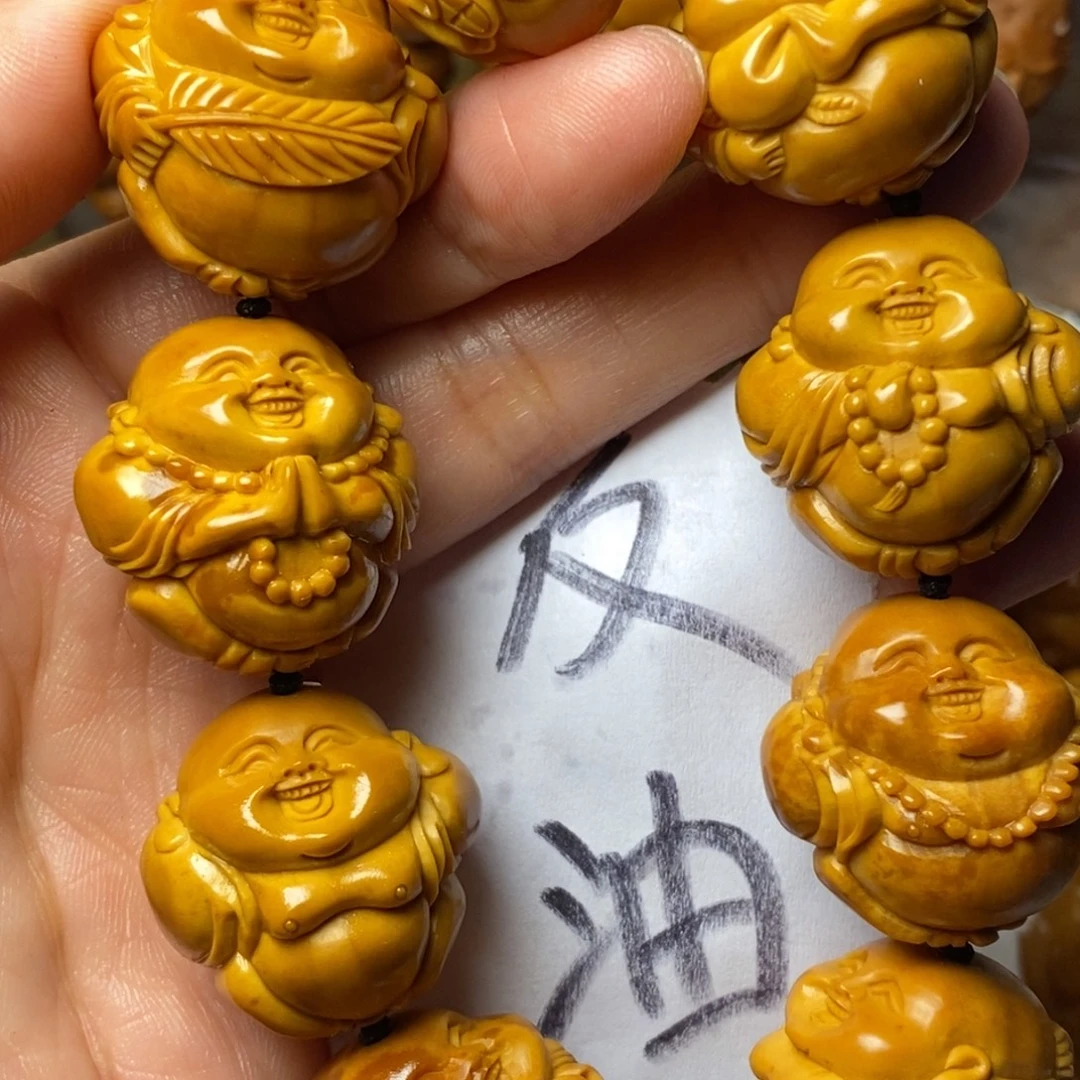 欢****手串/手链橄榄核上色弥勒精品